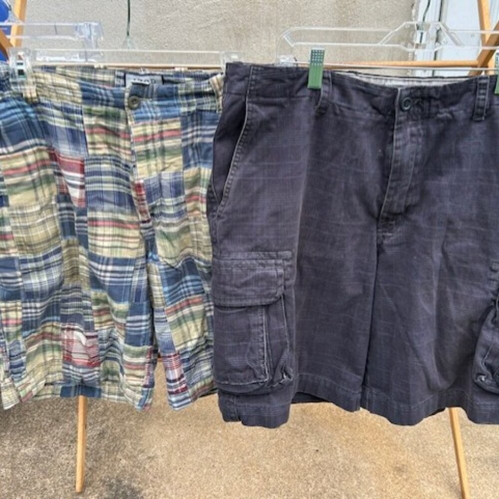 2 gently used men's Izod shorts; one cargo; size 34